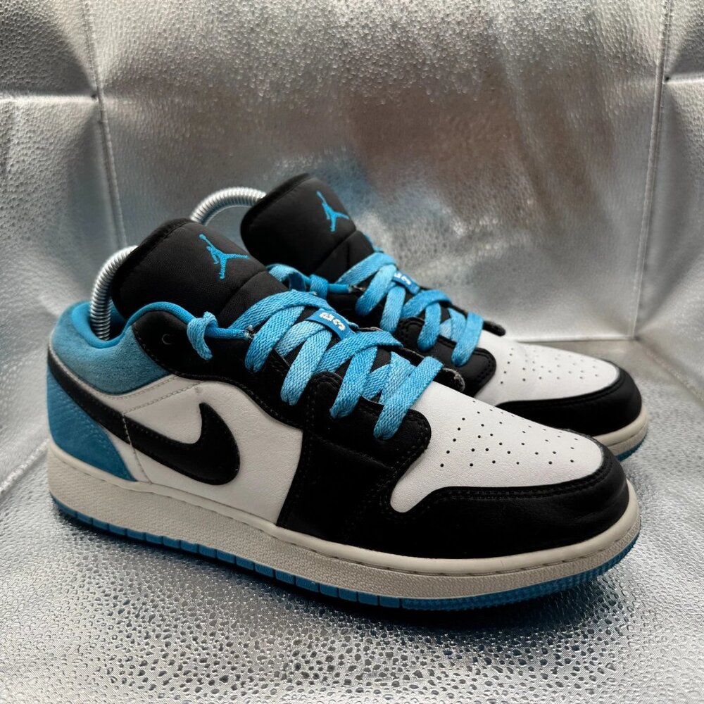 Size 7Y Nike Air Jordan 1 Low SE GS Kids Laser Blue White Black Shoes CT1564-004